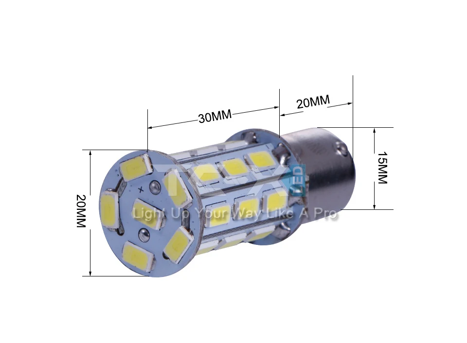 TC-X 2 шт/1пара t10 w5w светодиодные лампы в габариты в подсветку салона Т10 w5w led 12В свет чистый белый - Испускаемый цвет: 1156 27led 5730SMD