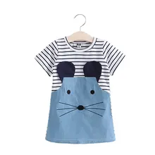 Детские платья с короткими рукавами для девочек; детское платье в полоску; хлопковые платья для девочек; летнее платье для девочек; повседневная детская одежда для девочек