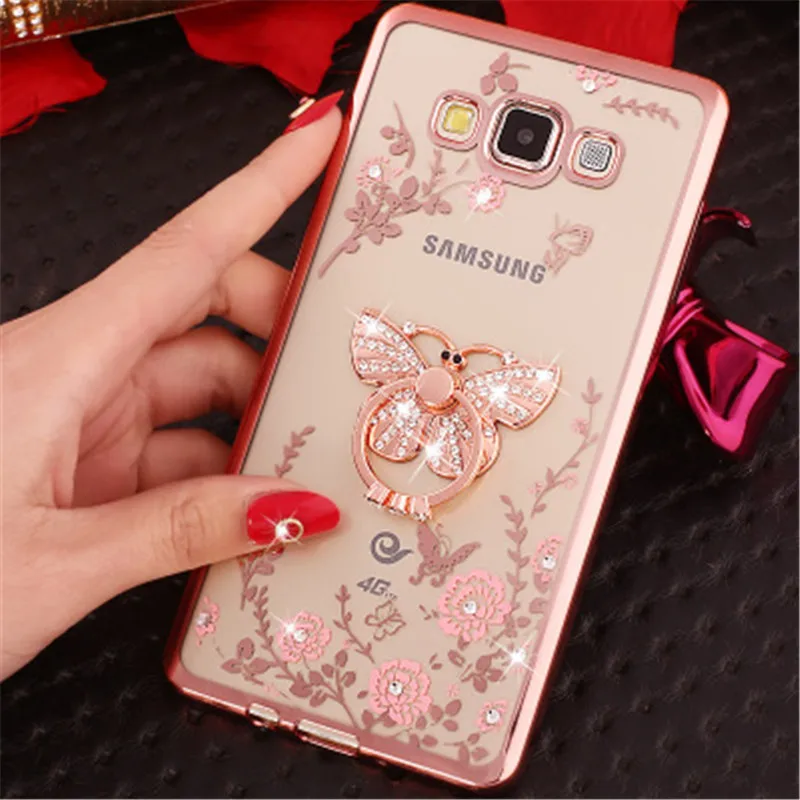 Шикарный чехол с бриллиантами для Samsung A9 2016 A7 A5 A3 2017 A8 2018 A8Plus A6 Plus кольцо на палец