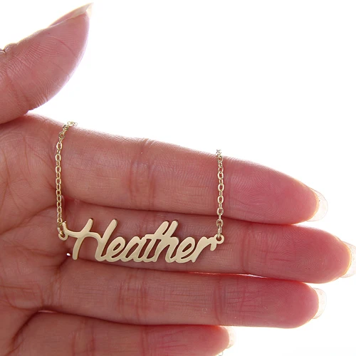 Heather Name Necklace for Women Script 