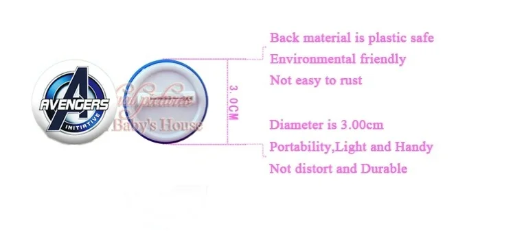 9 шт. Марвел Мститель мультфильм рисунок Кнопки булавки значки 30 мм круглая брошь одежда/сумки аксессуары малыш подарок вечерние ювелирные изделия