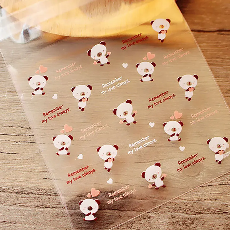 100 шт./лот милый медведь 7*7 см клейкая сумка печенье diy Подарочная для