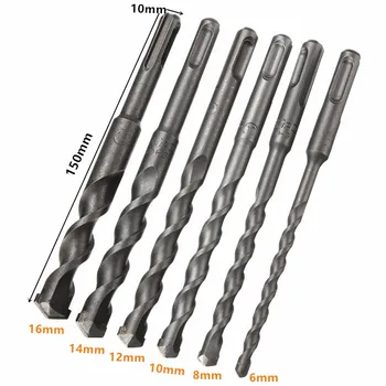 

6mm 8 10 12 14 16 mm Hammer Drill Bit SDS Plus Shank 150mm Concrete Twist Power Tools For Metal Wood Working