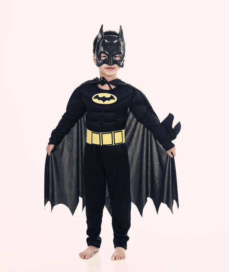 Kids Boys Muscle Batman Costumes & Masks Cloak Movie Character Superhero Cosplay Halloween Masquerade Party Superman Role Play Kids Boys Muscle Batman Costumes & Masks Cloak Movie Character Superhero Cosplay Halloween Masquerade Party Superman Role Play