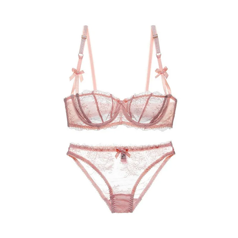 Женское ультратонкое Прозрачное нижнее белье с цветочным принтом|bra set|bras bra setshalf