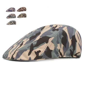 

Camouflage Peaked Cap Summer Berets for Men Casual Cotton Caps Men and Women British Style Visors Sun Hats Adult Flat Casquette