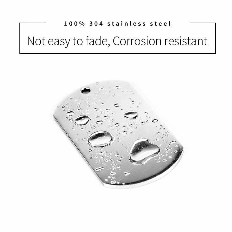 100% Dogtag для мужчин из нержавеющей стали пустая металлическая бирка военная