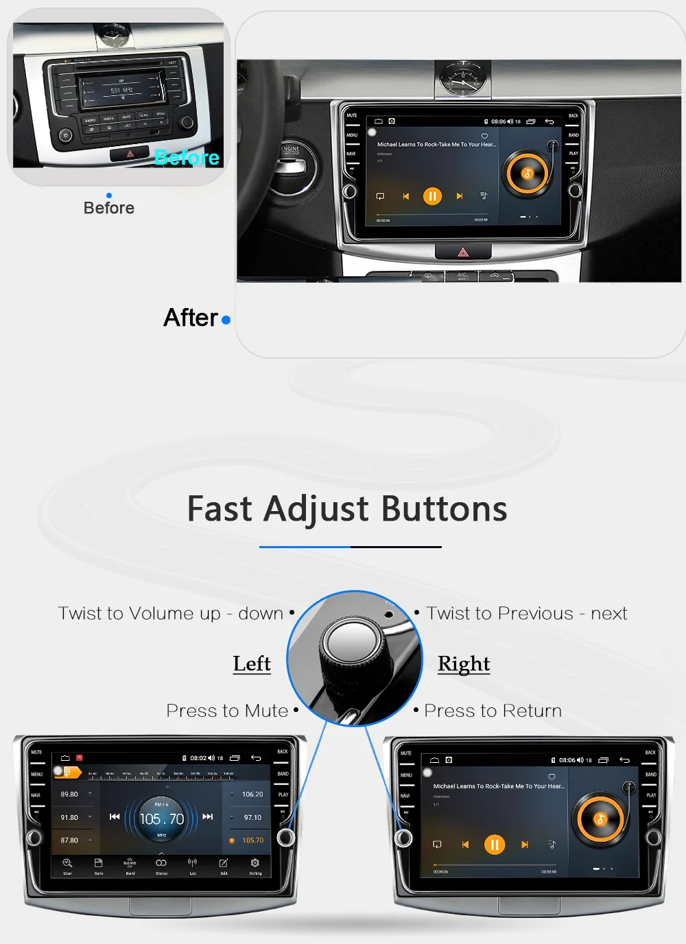 Funrover автомобильный Радио мультимедийный плеер для VW Volkswagen Passat B7 B6/Magotan 8 ядра 2Din Android 9,0 автомобильное радио с GPS навигационная система DVR камера