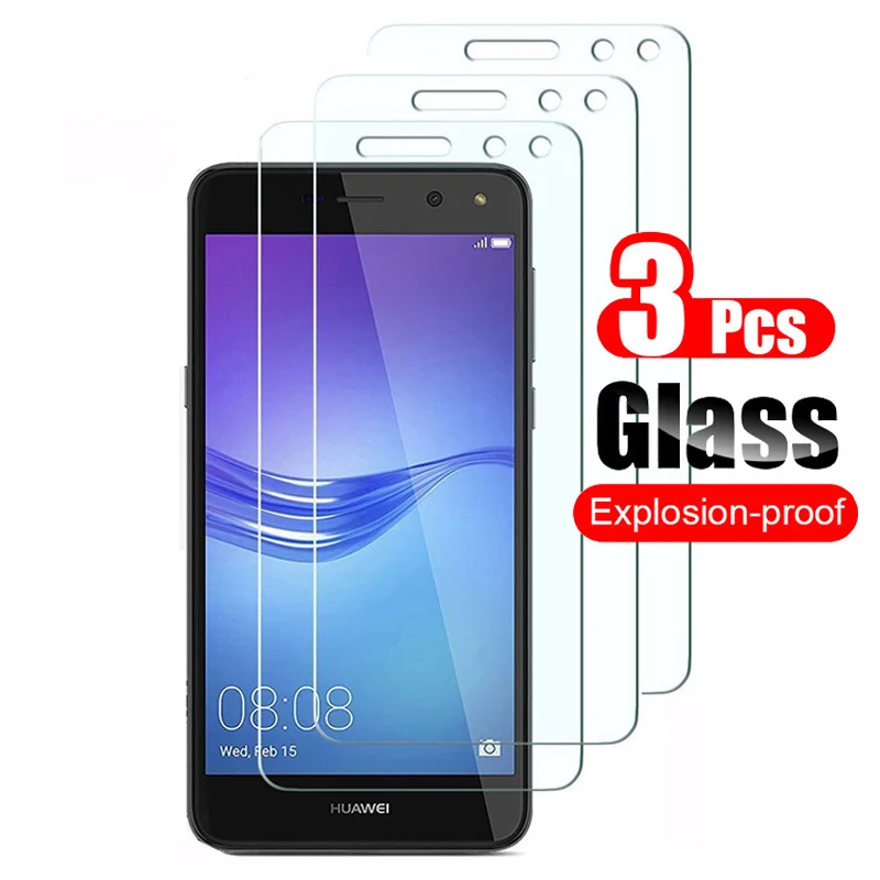 3 шт протектор экрана из закаленного стекла для huawei Y5 Y6 2017 ударопрочность