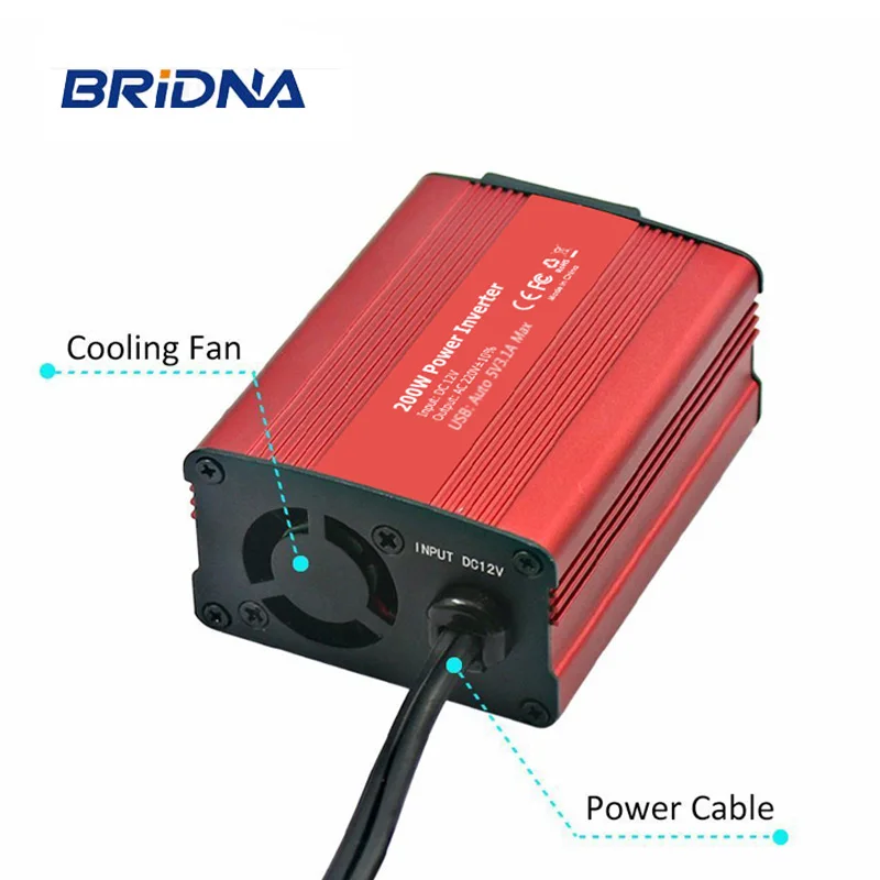 200W DC12V to AC220V Pure Sine Wave DC to AC Power Inverter with Higher Conversion Rate Power Inverter