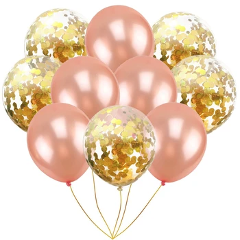 

10PCS 12inch Gold Latex Confetti Balloons Wedding Birthday Party Decorations Adult Kids Baby Helium Balloon Event Party Supplies