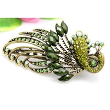 HTHL ювелирные изделия Кристалл Павлин заколки для волос-зажим для волос Красота Инструменты