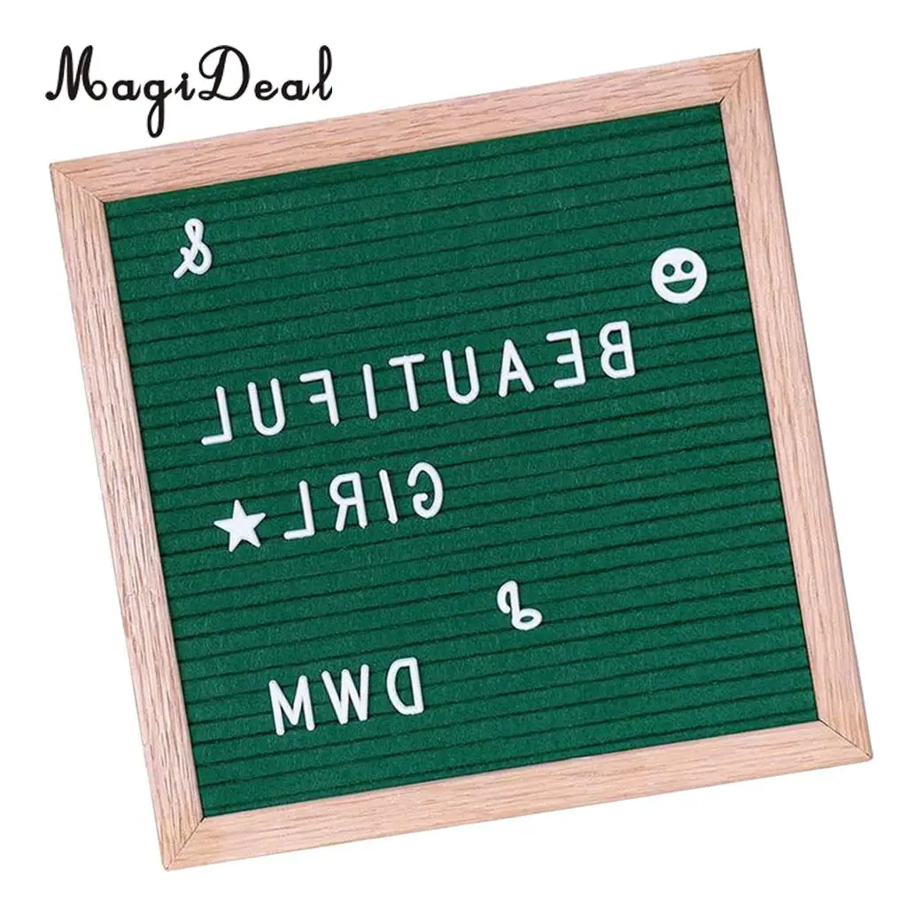Felt Letter Board 10x10inches Changeable Letter Boards With 340 White Plastic Letters & Wood Frame Wall Mount, Free Canvas Bag