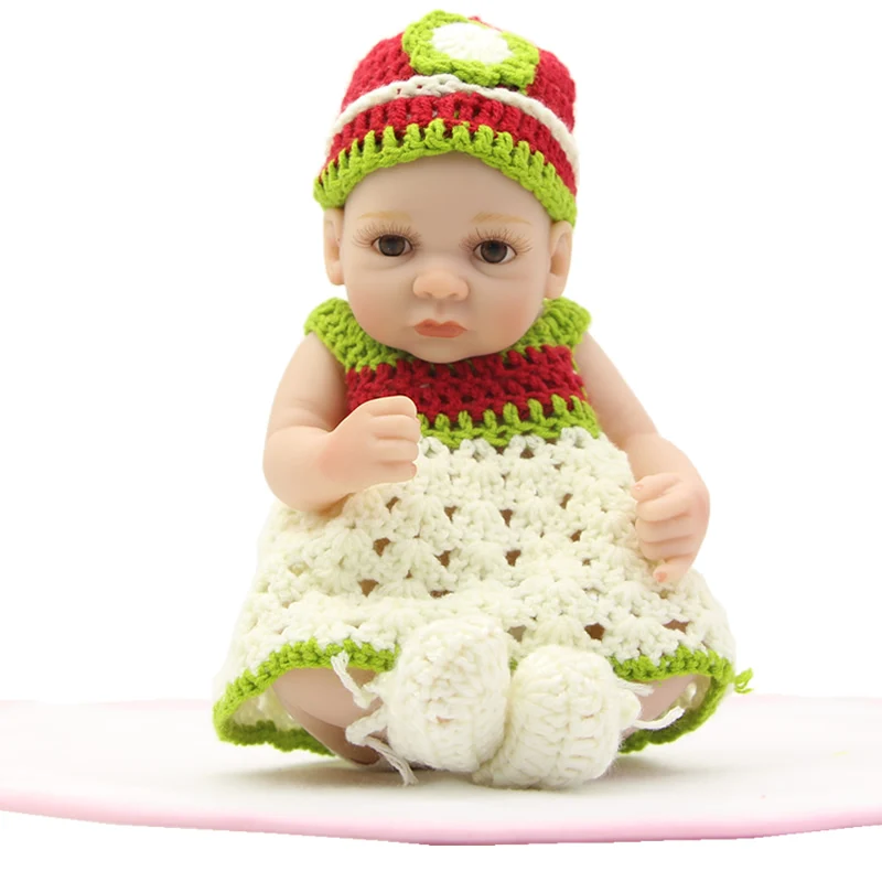 

10 Inch Mini Reborn Babies Full Body Soft Silicone Girl Dolls Realistic Cute Finished Doll For Kids Playmate