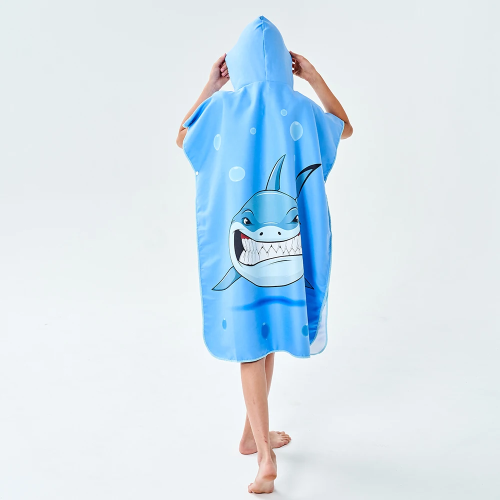 Zipsoft пляжное полотенце из микрофибры, банный халат, пончо с капюшоном, милый мультяшный впитывающий Быстросохнущий купальный халат, легко меняющийся, одежда для мальчиков и девочек