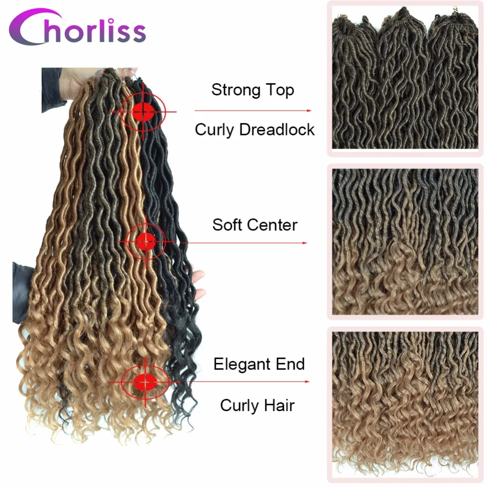 Chorliss 20 ''Faux locs вьющиеся плетеные пряди синтетические волосы для наращивания