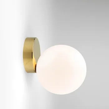 

Modern Glass Wall Lamp Led Wall Sconce For Living Room Bedroom Wall Light Milk White Global Glass Lampshade Glass Ball Lighting