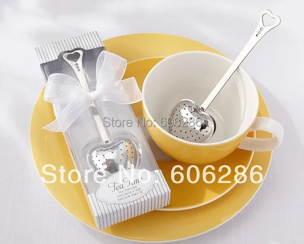 100pcs/lot Stainless steel heart shape tea infuser with white gift box tea party supplies wedding favors and gifts 100pcs/lot Stainless steel heart shape tea infuser with white gift box tea party supplies wedding favors and gifts