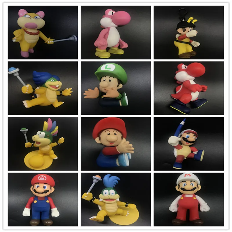 AOSST 13cm Super Mario Toys Anime Mario Bros Bowser Luigi Koopa Mushroom Peach Odyssey PVC Action Figure Model Dolls Toy