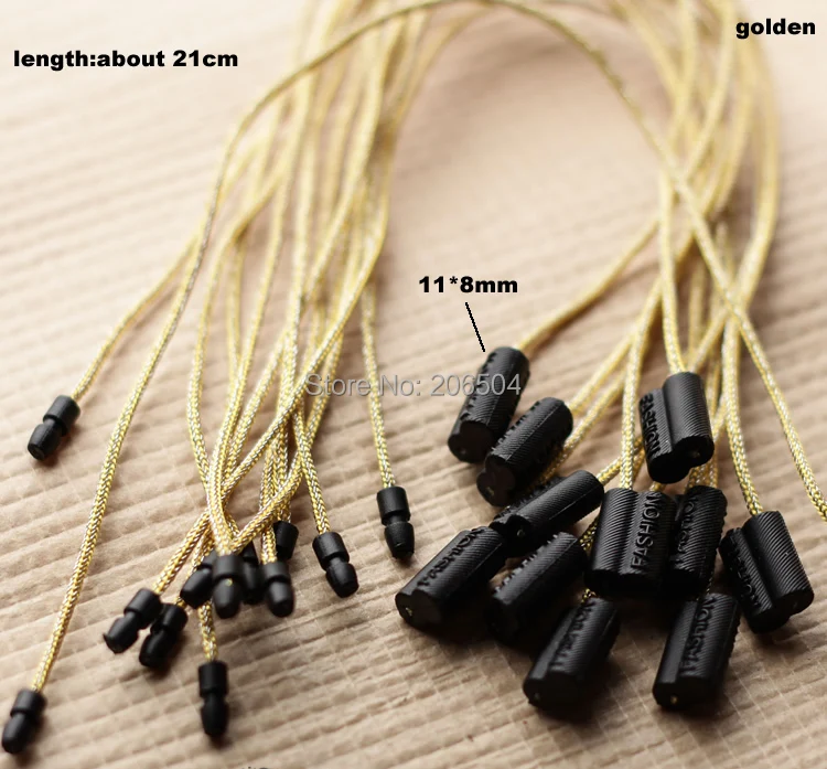 1000pcs free design/string hang tag/plastic tag string plastic fastener