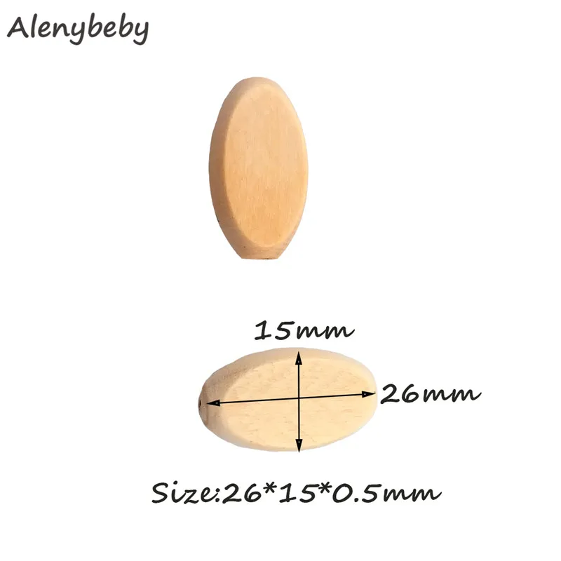 Natural Wooden Flat Chips Teether Unfinished Wood Beads Fashion Jewelry Chips DIY Baby Teether Product Accessories