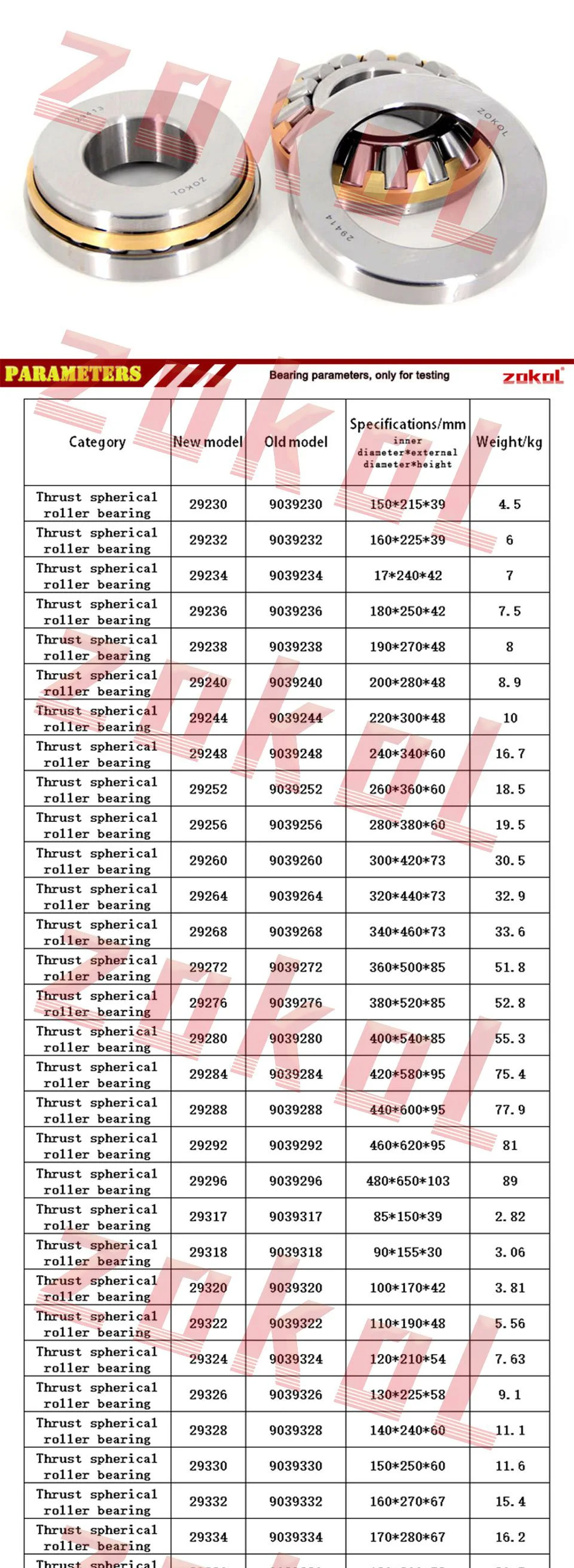 ZOKOL подшипник 29296 упорный сферический роликовый подшипник 9039296 осевой подшипник 480*650*103 мм