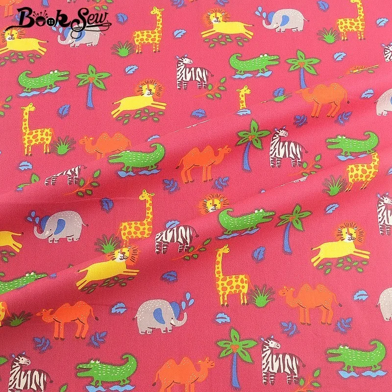 Booksew с животным дизайном 100% хлопчатобумажная ткань красные ткани одеяла сделай