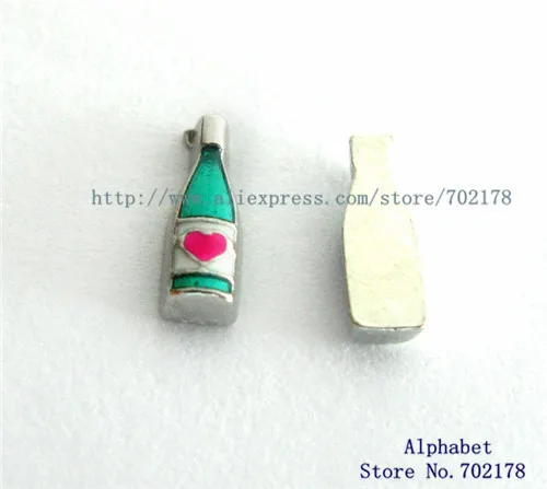 

20pcs wine bottle charms Lowest price ! FC1062 Floating locket glass Charm Fit floating locket