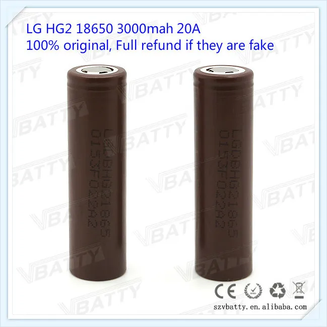 Для LG HG2 18650 3000mah 3,7 V Высокая дренажная литий-ионная батарея высокой мощности для пара smok ecig(1 шт