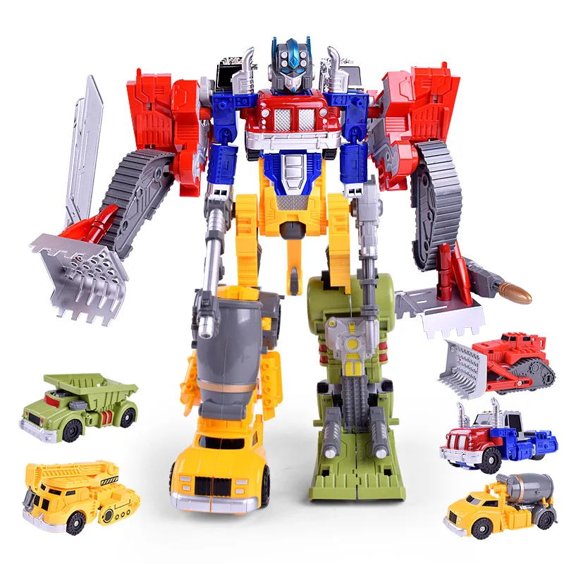 Creative Deformation Robot Children Cartoon Animation Model Set Box font b Toy b font 5 In
