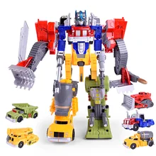 Creative Deformation Robot Children Cartoon Animation Model Set Box font b Toy b font 5 In