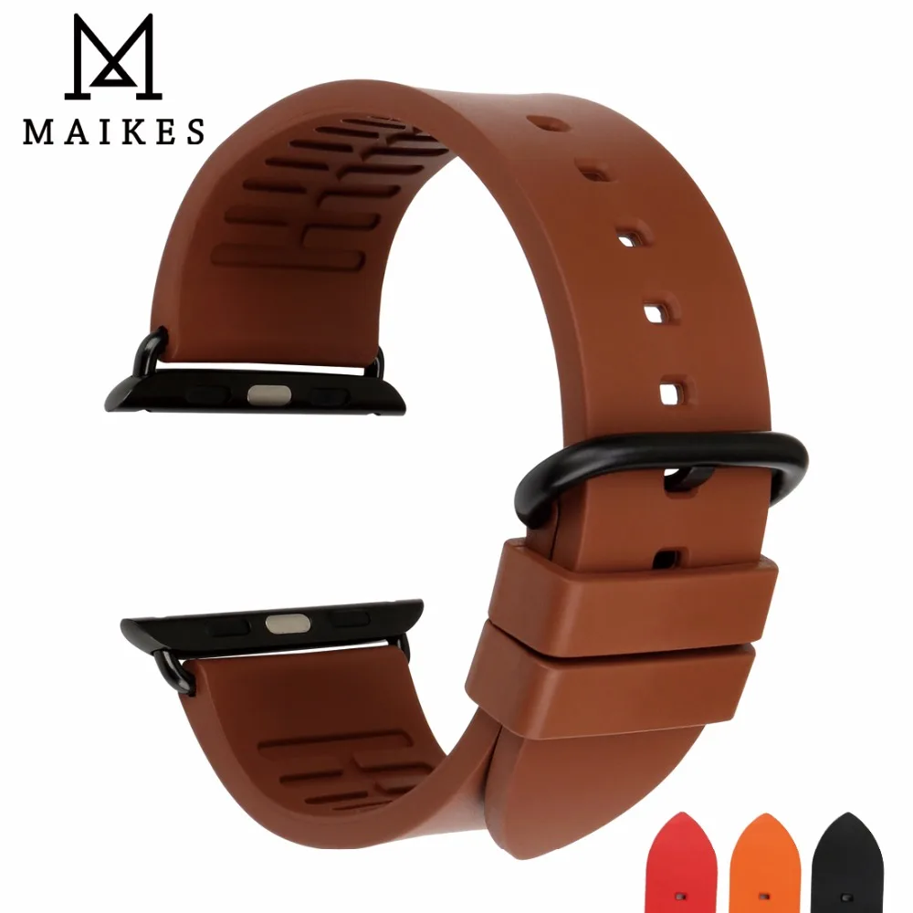 Ремешок для часов MAIKES Apple Watch Band спортивный браслет 44 мм 40 42 38 Series 4 3 2 1 iWatch всех