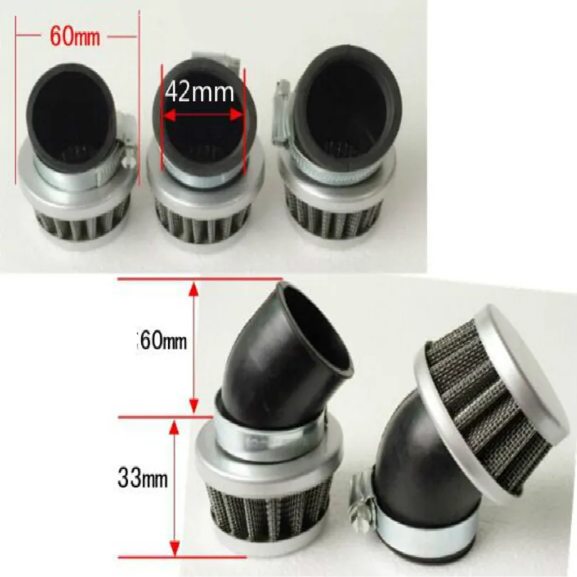 

free shipping angle head motorcycle air filter motorcycle waterproof Modified mushroom head large flow for Inside diameter 42mm