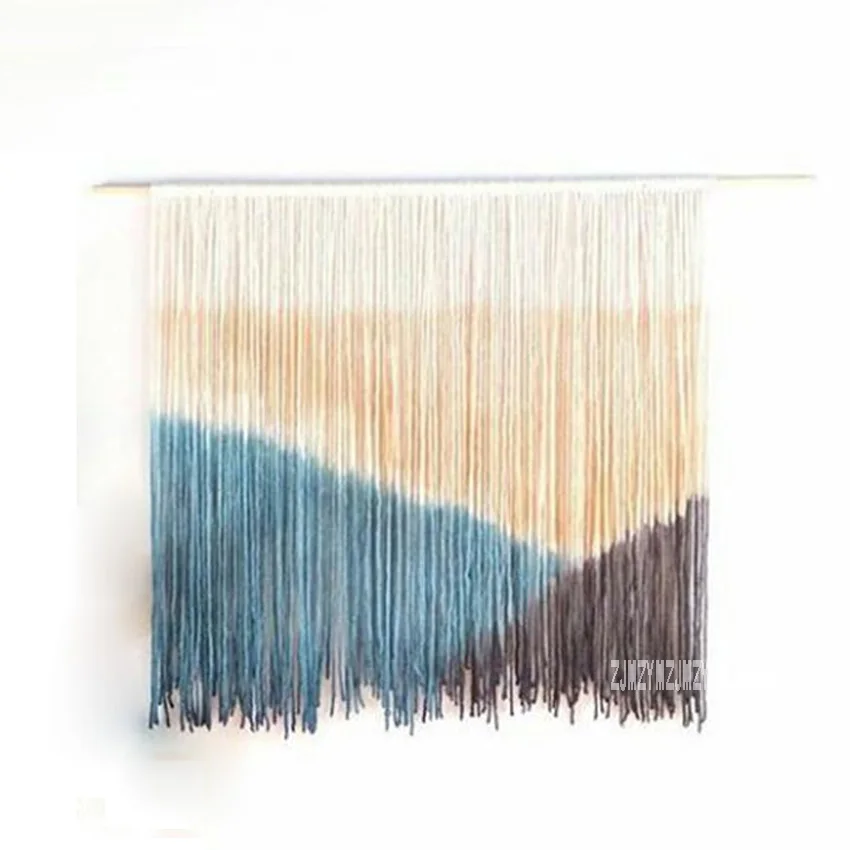  90*90cm Bohemia Style Hand-knit Tassel Tapestry for Art Space Living Room Bedroom Sofa Background H - 32889660356