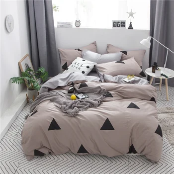 

Simple Fashion 100% Cotton Bedding Set Printed Duvet cover set Bed Sheet Fitted Sheet Pillowcases Twin Queen size 3/4Pcs