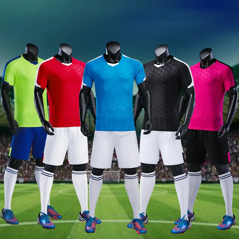 Adult Kids Sizes Customized Print Soccer Jerseys Set Short Sleeve Teams