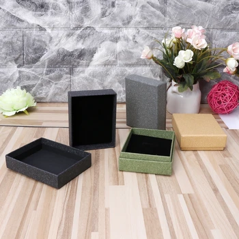 

Square Kraft Jewelry Box Necklaces Earrings Bracelets Box Gift Packing Display