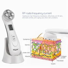 5 в 1 глубокое очищение лица Массажер Красота прибор rf EMS Электропорация светодиодный светодиодная маска для лица для ухода за кожей лица, лифтинг подтяжки
