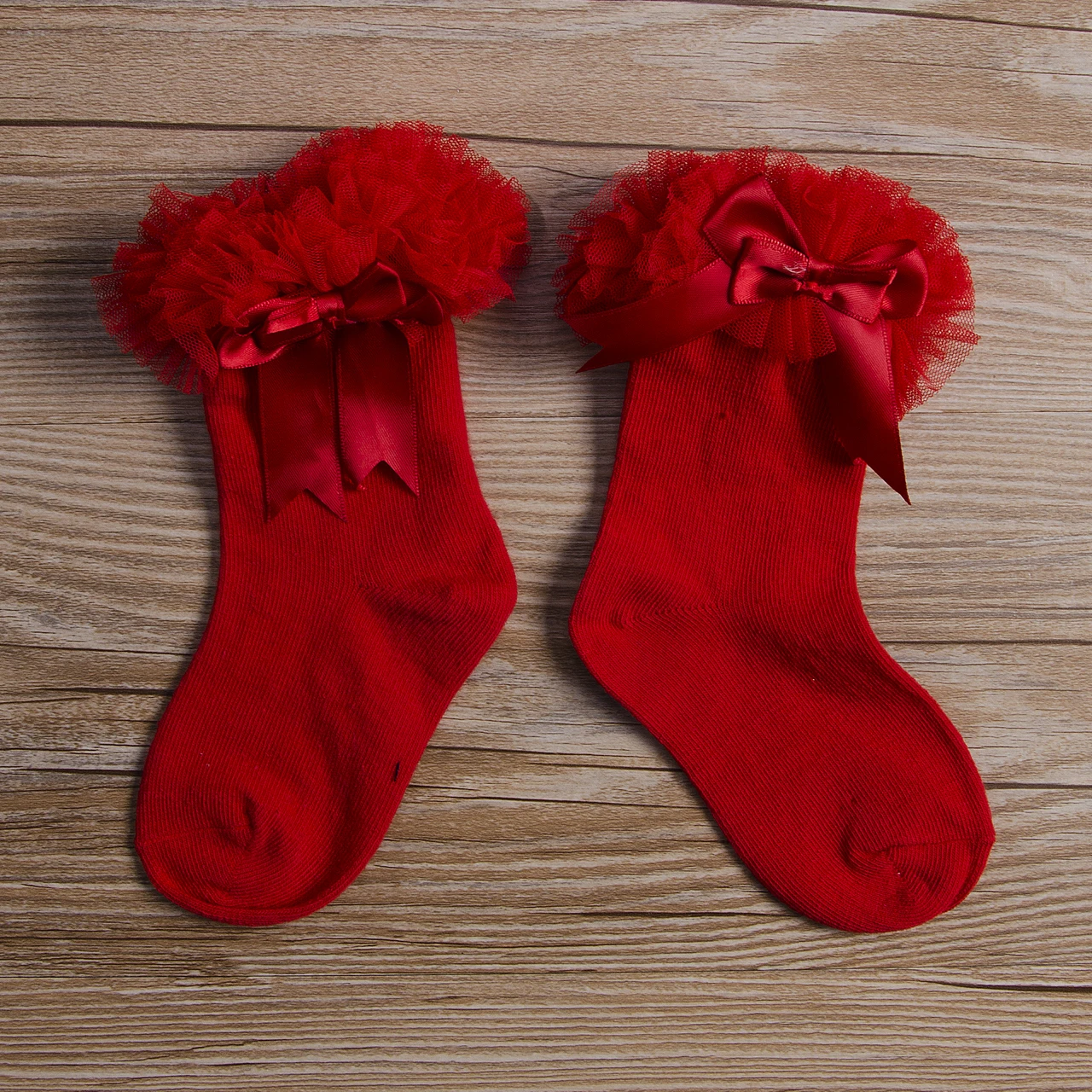 Теплые кружевные оборки с бантом для маленьких девочек, короткие носки для девочек, зимние носки для девочек 0-6 лет