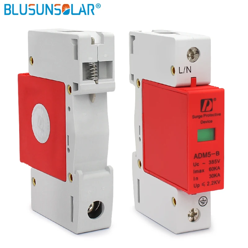 

2 pec lot 1P L+PE 30-60kA 385V AC Din Rail SPD Low Voltage Surge Protective Device