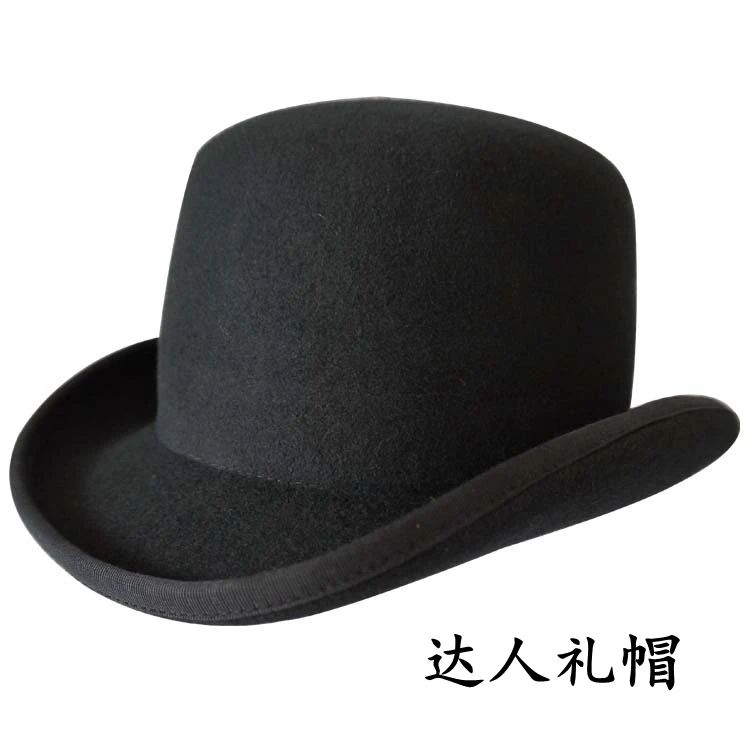 

New arrival fedoras fashion women's hat dome woolen cap stage black bowler and bowknot for girl