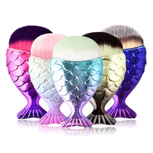Di modo 5 di Colore di Bellezza Delle Donne di Pesce Morbido Bilancia Sirena Fondo Blush, fard In Polvere Viso Guancia Variopinto Dei Capelli di Trucco Cosmetici Pennello(China)