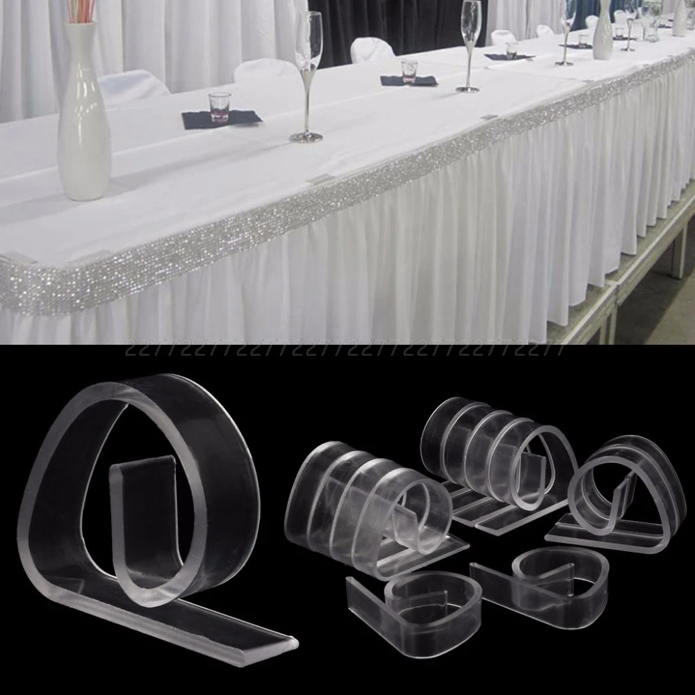 12 قطعة البلاستيك واضح سماط الجدول غطاء كليب حامل المشبك حزب نزهة المنزل JUN29 دروبشيبينغ