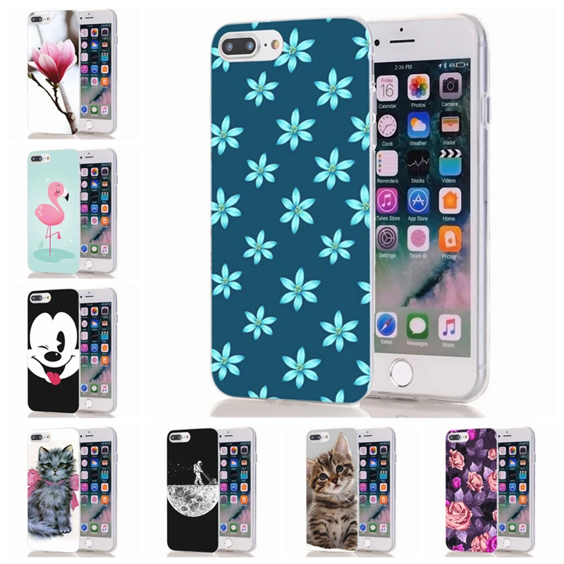 Flora Soft Clear TPU Phone Case For iPhone 6 6S Plus 7 7Plus 8 8Plus X Butterfly Cloud Heart Cover B819 |