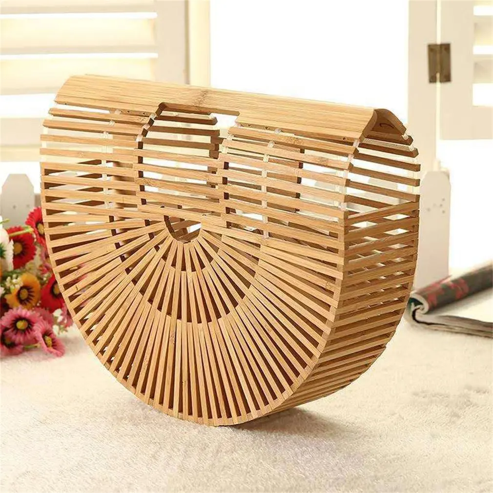 Beste Bamboe Stro Tassen Rotan Geweven Strand Schoudertassen Dames Crossbody Tote Handtas Vrouwelijke Bohemian Handgemaakte Bolsa