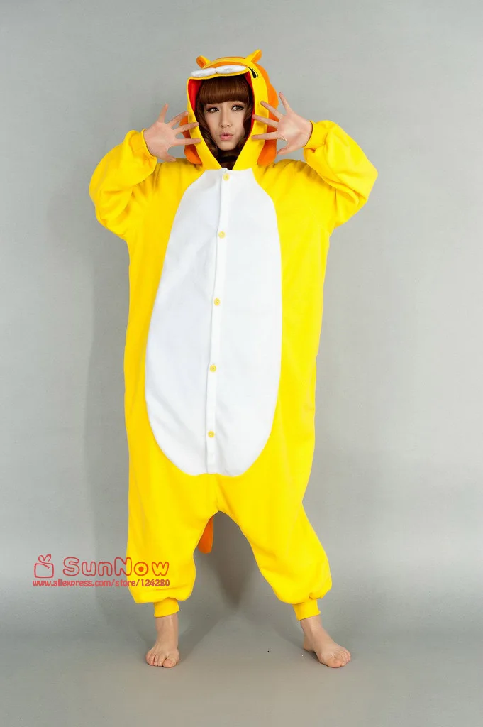 Унисекс для взрослых Vestido женщин желтый лев костюмы комбинезоны мультяшная