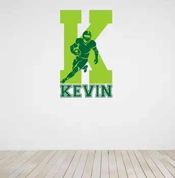 

Football Wall Decal with Initial and Personalized Name Wall Stickers Home Decoration For Kinds Boy Room Art Murals YY696
