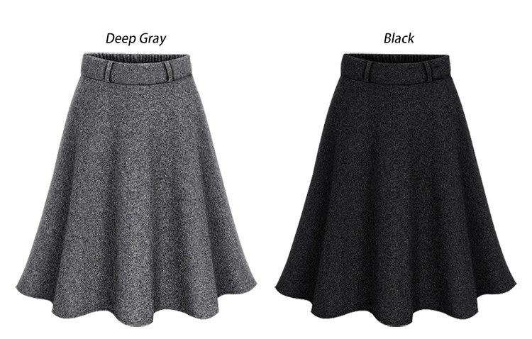 Осенние женские юбки с эластичной резинкой на талии размера плюс А-силуэта, облегающие бедра средней длины свободного размера плюс юбки больших размеров