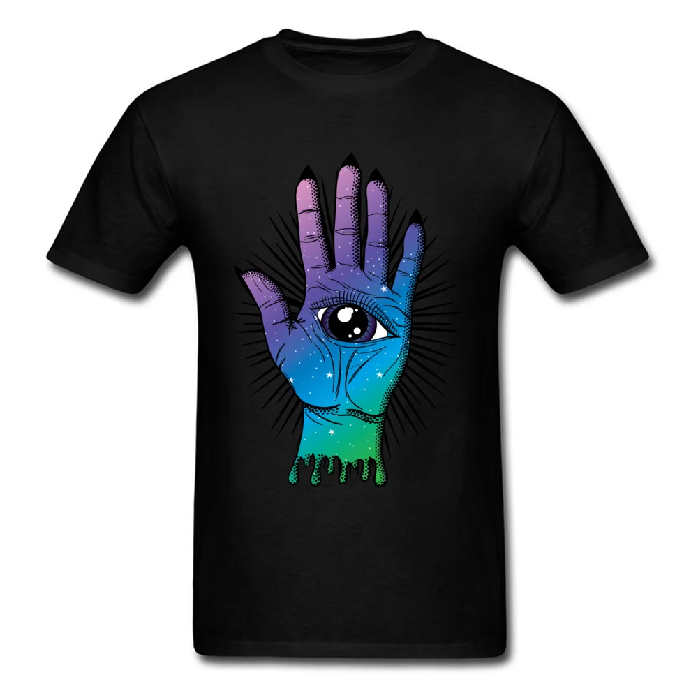 All Seeing Palm Summer Cotton Fabric Crewneck Tops Tees Short Sleeve Printed On Clothing Shirt Wholesale Gift T-shirts All Seeing Palm black