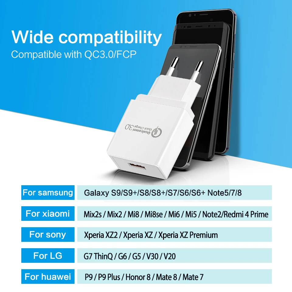 LINGCHEN QC 3,0 Быстрая зарядка USB зарядное устройство для samsung Galaxy S9/S8/S7 3,0 зарядное устройство для мобильного телефона быстрое зарядное устройство для Xiaomi huawei